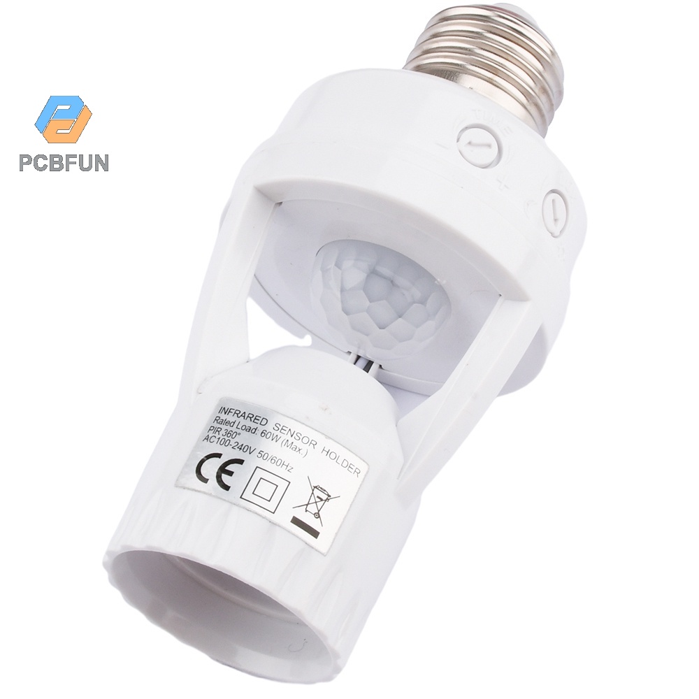 Pcbfun Ac 100-240 V Pir สวิตช์เซนเซอร์อินฟราเรด 360° E27 ฐานไฟเหนี่ยวนํา ราคา ถูกที่สุด ดีลบีเคเค