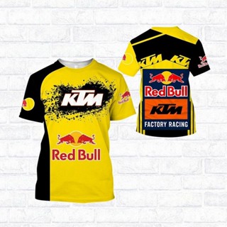 เสื้อยืด พิมพ์ลาย Red Bull KTM Racing F1 Team All Over 3D สําหรับผู้ชาย ไซซ์ S-6XL