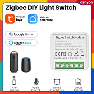 2/3/4 Gang Tuya Zigbee Smart Light Switch Module 2 Way Control Diy Breaker Timimg ฟังก์ชั่นนับถอยหลังรองรับการควบคุมด้วยเสียงทำงานร่วมกับ Alexa/google Home canyon