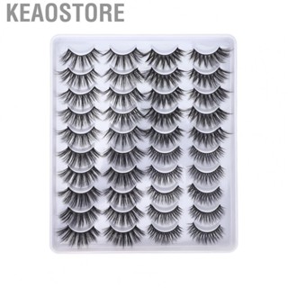 Keaostore 20 Pairs Semi Manual False Eyelash Soft Natural High  Chemical Fiber 6D