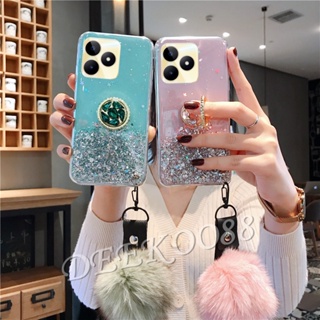 เคสโทรศัพท์มือถือ TPU ใส ลายดาวอวกาศ พร้อมแหวนขาตั้ง หรูหรา สําหรับ Realme C53 C55 NFC 10T 10 Pro+ Pro 5G Coca-Cola Edition 4G Plus RealmeC53