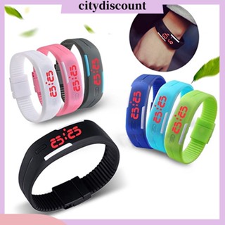 &lt;citydiscount&gt; นาฬิกาข้อมือดิจิทัล LED สายซิลิโคน สีแดง สไตล์สปอร์ต แฟชั่นสําหรับผู้ชาย และผู้หญิง