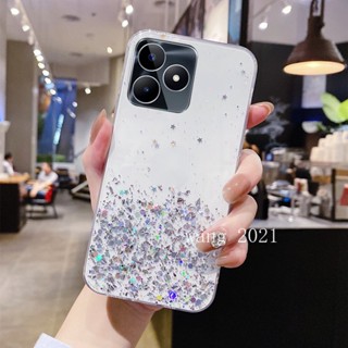 พร้อมส่ง ใหม่ เคสโทรศัพท์มือถือนิ่ม แบบใส ปิดด้านหลัง ลายกลิตเตอร์ดาว สําหรับ Realme C53 C55 NFC 2023 RealmeC53