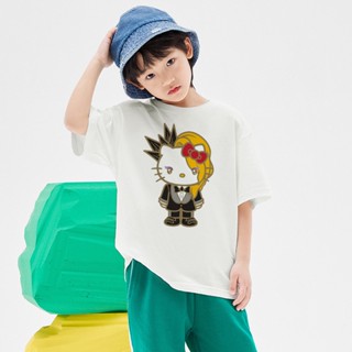 เสื้อยืด พิมพ์ลายการ์ตูน Yoshikitty แฟชั่นฤดูร้อน สําหรับเด็กผู้ชาย และเด็กผู้หญิง