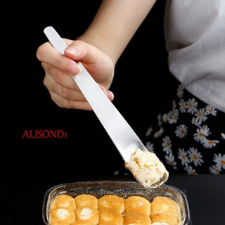 ALISOND1 ช้อนสเตนเลส หัวแบน ด้ามจับยาว สําหรับคนไอศกรีม ขนมหวาน ห้องครัว