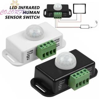 【COLORFUL】Sensor Switch Body Infrared DC 12V/24V Motion Sensor Adjustable Delay Time