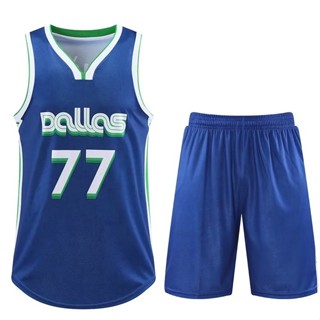 เสื้อกีฬาบาสเก็ตบอล ลายทีม Dallas Mavericks No.77 Luka Doncic 2023 สําหรับผู้ชาย