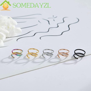 SOMEDAYZL จิวจมูก สเตนเลส สไตล์พังก์ หรูหรา เจาะกระดูกอ่อน สตั๊ด เครื่องประดับร่างกาย สําหรับผู้ชาย ผู้หญิง