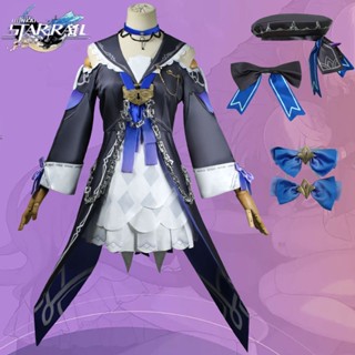 Honkai: ชุดเสื้อโค้ท คอสเพลย์อนิเมะ Star Rail Hertas Blue Bird Tailcoat ขนาดใหญ่ สําหรับผู้หญิง