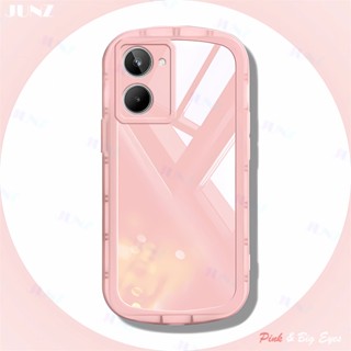 เคสโทรศัพท์มือถือแบบนิ่ม โปร่งแสง กันกระแทก สีชมพู สําหรับ Realme 11 C55 C53 10 C33 9i C30 C30S C31 C35 8i C25 C21Y 8 GT Neo 2T Narzo 50 50i 50A Prime Pro+ 4G 5G J006-1