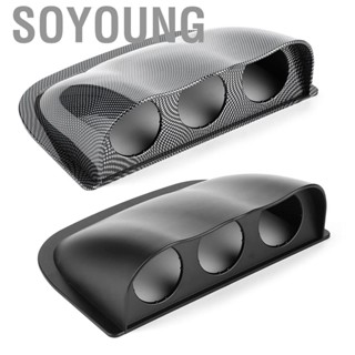 Soyoung Black Triple Gauge Console Dashboard Pod 2in Dash 3 Hole Meter Mount Bracket Universal Auto Accessory