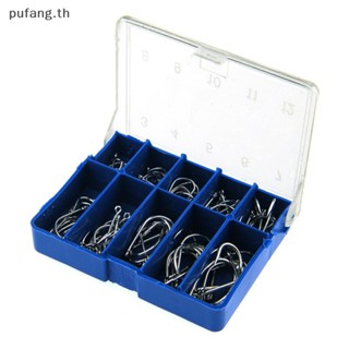 Pufang ชุดตะขอเหยื่อตกปลา เหล็กคาร์บอน สีดํา 100 ชิ้น ต่อล็อต