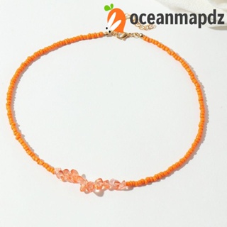 OCEANMAPDZ สร้อยคอ ลูกปัดข้าว หลากสี น่ารัก ปรับขนาดได้ แฟชั่นฤดูร้อน สไตล์โบโฮ สําหรับผู้หญิง Y2K