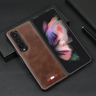 เคสหนัง แบบเรียบ สําหรับ Samsung Galaxy Z Fold 4 หน้าจอพับได้ กันกระแทก ฝาหลัง