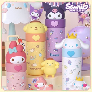 350ml Sanrio ถ้วยฉนวนการ์ตูน 316 สแตนเลสถ้วยเก็บอุณหภูมิ Melody Cinnamoroll ตุ๊กตาพกพาขวดน้ำของขวัญเด็ก 【sunny】