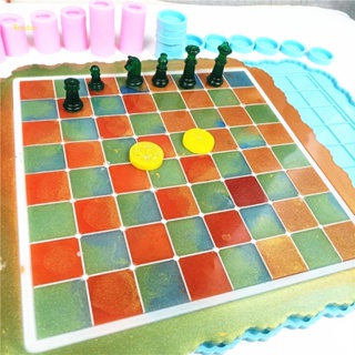 Wonder Chess Board แม่พิมพ์ซิลิโคนเรซิ่น รูปหมากรุก 3D สําหรับทําเครื่องประดับ DIY