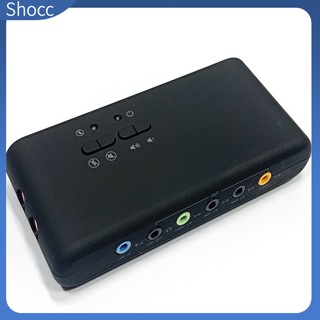 Shocc 7.1 การ์ดเสียงสเตอริโอ Usb ออปติคอล อินเตอร์เฟซ ไมโครโฟนคู่ เชื่อมต่อ True 8 ช่อง การ์ดเสียงภายนอก