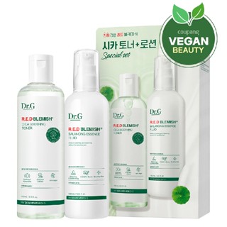 Dr.g Red Blemish Cica Soothing Toner โทนเนอร์ 200 มล. + เอสเซ้นส์ ฟลูอิด 150 มล.