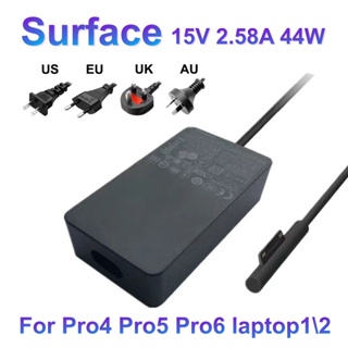 อะแดปเตอร์ชาร์จแล็ปท็อป 15V 2.58A 44W สําหรับ Microsoft Surface Pro5 Pro6 Laptop12 1796 1769 1800 5V 1A