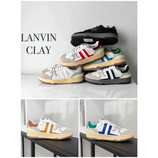 Lanvin LANVIN ใหม่ รองเท้าผ้าใบลําลอง ส้นแบน เข้ากับทุกการแต่งกาย สไตล์เยอรมัน เรโทร สีขาว แฟชั่นฤดูร้อน สําหรับผู้ชาย และผู้หญิง เหมาะกับการเล่นกีฬา 2021รองเท้าหนังลําลอง ส้นแบน ระบายอากาศ สีขาว สําหรับผู้หญิง