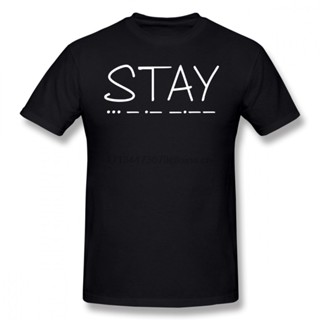 Interstellar เสื้อยืดแขนสั้น ผ้าฝ้าย พิมพ์ลายภาพยนตร์ S T A Y 100 พลัสไซซ์ ไซซ์ XS-4XL-5XL-6XL แฟชั่นฤดูร้อน สําหรับผู้ชาย