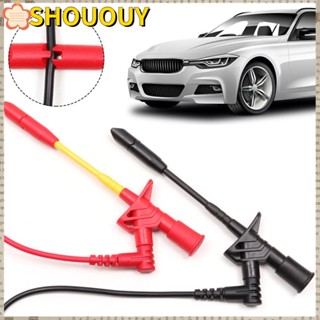 SHOUOUY ใหม่ คลิปตะขอทดสอบ 1000V 10A ซิลิโคนนุ่ม ยืดหยุ่น 4 มม. ทนทาน สําหรับทดสอบซ็อกเก็ต 2 ชิ้น ต่อแพ็ค