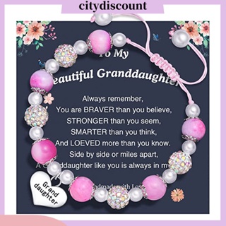 &lt;citydiscount&gt; สร้อยข้อมือ ประดับมุกเทียม พลอยเทียม ปรับความยาวได้ ของขวัญวันหยุด สําหรับผู้หญิง