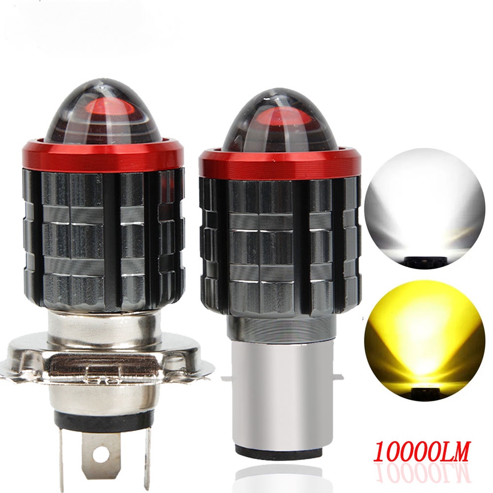H4 LED Moto H6 BA20D LED Moto ไฟหน้ารถจักรยานยนต์ หลอดไฟสีขาว สีเหลือง เลนส์สูง ลําแสงต่ํา โคมไฟรถมอ