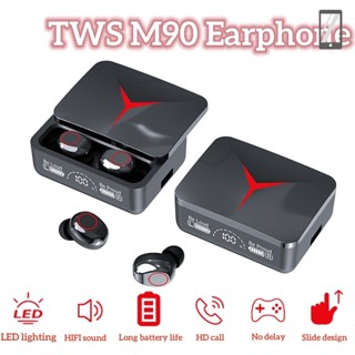 Tws M90 หูฟังเกมมิ่งบลูทูธไร้สาย ลดเสียงรบกวน พร้อมหน้าจอดิจิทัล เชื่อมต่อโทรศัพท์ได้ สะดวก