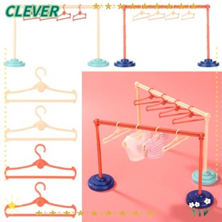 CLEVER เฟอร์นิเจอร์บ้านตุ๊กตา ของขวัญจิ๋ว 1/6 1/8 1/12 ไม้แขวนเสื้อ จัดระเบียบเสื้อผ้า