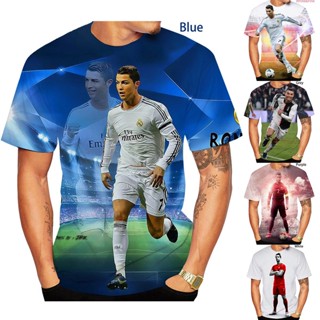 ใหม่ล่าสุด เสื้อยืดแขนสั้น พิมพ์ลาย Cristiano Ronaldo 3D แฟชั่นฤดูใบไม้ผลิ ฤดูร้อน ฤดูใบไม้ร่วง สําหรับผู้ชาย และผู้หญิง