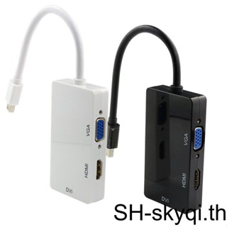 อะแดปเตอร์ 3in1 Mini DP Display 1 2 To VGA/DVI/HDMI 1080P Thunderbolt สําหรับ PC Laptop