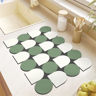 [คลังสินค้าพร้อม] Diatom Mud Drainage Mat Tableware Drying Mat Heat Insulation Tableware Coasters 【bluey】