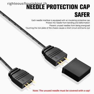Righteousflourishs.th ใหม่ สายเคเบิลต่อขยายเมนบอร์ด ARGB 5V 3Pin 1 เป็น 2 1 เป็น 4 33.5 ซม. พร้อมฝาปิดป้องกัน สําหรับเดสก์ท็อป