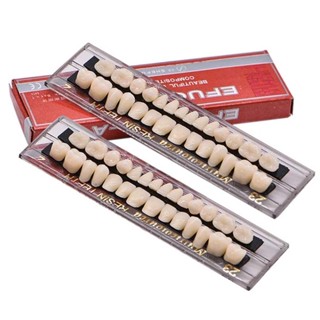 2 Sets 56PCS / Box Dental Synthetic Polymer Teeth Full Set Resin Denture False Teeth