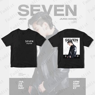 เสื้อยืดแขนสั้นลําลอง คอกลม ผ้าฝ้าย ลาย KPOP Bangtan Boys Jung Kook อัลบั้มใหม่ SEVEN 7 สําหรับผู้ชาย และผู้หญิง 2023