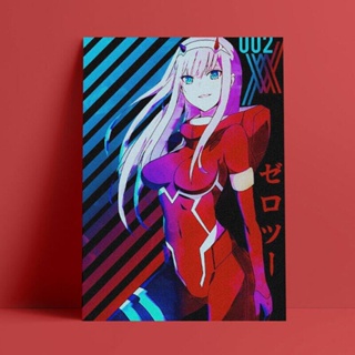 โปสเตอร์ผ้าใบ พิมพ์ลายอนิเมะ Franxx Zero Two Fanart สไตล์โมเดิร์น สําหรับตกแต่งผนังบ้าน ห้องนอน ห้องนั่งเล่น