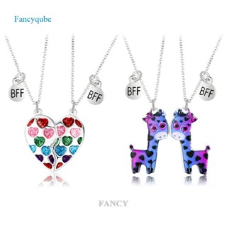 Fancy ใหม่ สร้อยคอคู่รัก BFF ดีเพื่อนหยดเย็บสร้อยคอดูดหินการ์ตูนเด็กสร้อยคอ