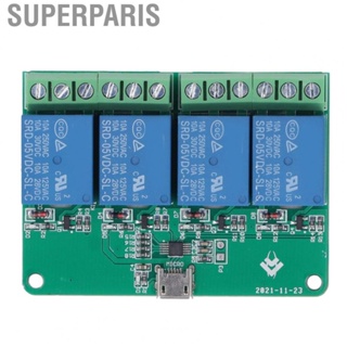 Superparis Relay Expansion Board  PCB 4 Channel Module Overcurrent Protection Intelligent Control Send Serial Commands with  and Microcontroller for