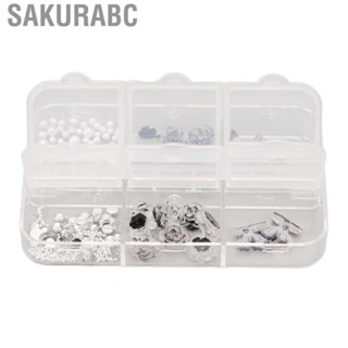 Sakurabc Black White Manicure Charms  Decorative False Pearl Nail Set Butterfly Shape for Travel