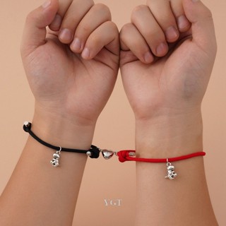 Ygt สร้อยข้อมือแม่เหล็ก จี้ภูเขาทะเล สามารถปรับได้ เครื่องประดับ สําหรับคู่รัก มิตรภาพ 1 คู่