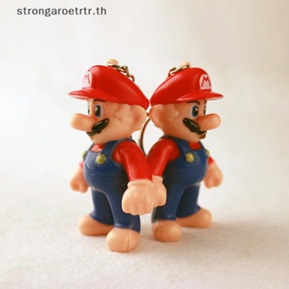 Strongaroetrtr พวงกุญแจ จี้รูปอนิเมะ Super Mario เรืองแสง ของขวัญคริสต์มาส สําหรับเด็ก