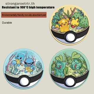 Strongaroetrtr Kawaii Pikachu ที่รองแก้ว ฉนวนกันความร้อน รูปการ์ตูนอนิเมะ สําหรับตกแต่งบ้าน ห้องครัว ปาร์ตี้ วันเกิด คริสต์มาส