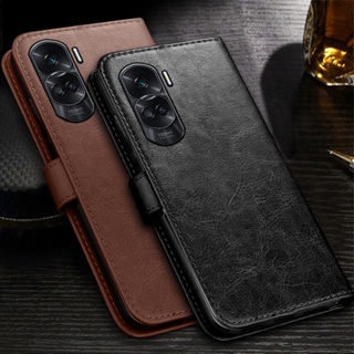 เคสโทรศัพท์มือถือหนัง ฝาพับแม่เหล็ก พร้อมช่องใส่บัตร สําหรับ Honor 90 Lite 90Lite Light 5G Xonor Honar Honer 90 Lit