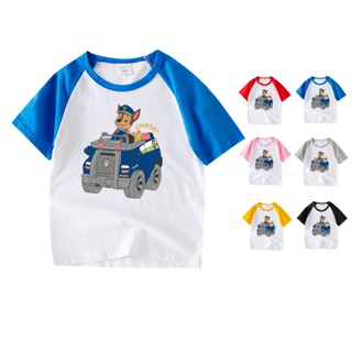 **พร้อมส่ง** เสื้อยืดแขนสั้น ผ้าฝ้าย ลายอุ้งเท้าเด็ก Paw Patrol 6 สี LA009