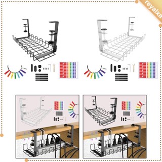 [Reyalxa] ถาดจัดระเบียบสายเคเบิล 15.7 นิ้ว พร้อมแคลมป์หนีบ สําหรับบ้าน ออฟฟิศ