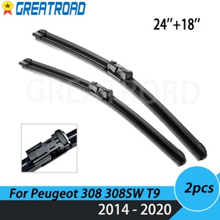 ใบปัดน้ําฝนกระจกหน้ารถยนต์ LHD 24 นิ้ว และ 18 นิ้ว สําหรับ Peugeot 308 308SW T9 2014-2020