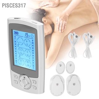 Pisces317 24 โหมด TENS Massager เครื่องนวดกระตุ้นกล้ามเนื้อพัลส์แบบชาร์จไฟได้สำหรับคอหลังเข่า 110-240V