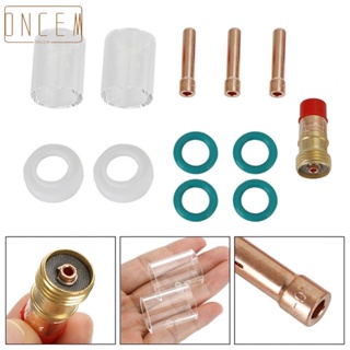 【ONCEMOREAGAIN】Long lasting Wp 17/18/26 Tig Welding Torch Stubby Gas Lens Glass Cup Kit 12Pcs