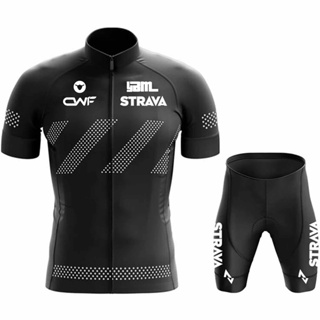 เสื้อกีฬาแขนสั้น และกางเกง ลาย Mtb STRAVAYBM แฟชั่นฤดูร้อน สําหรับผู้ชาย 2023